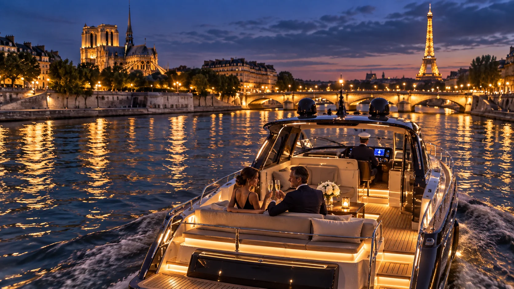 Private boat cruise on the Seine in Paris