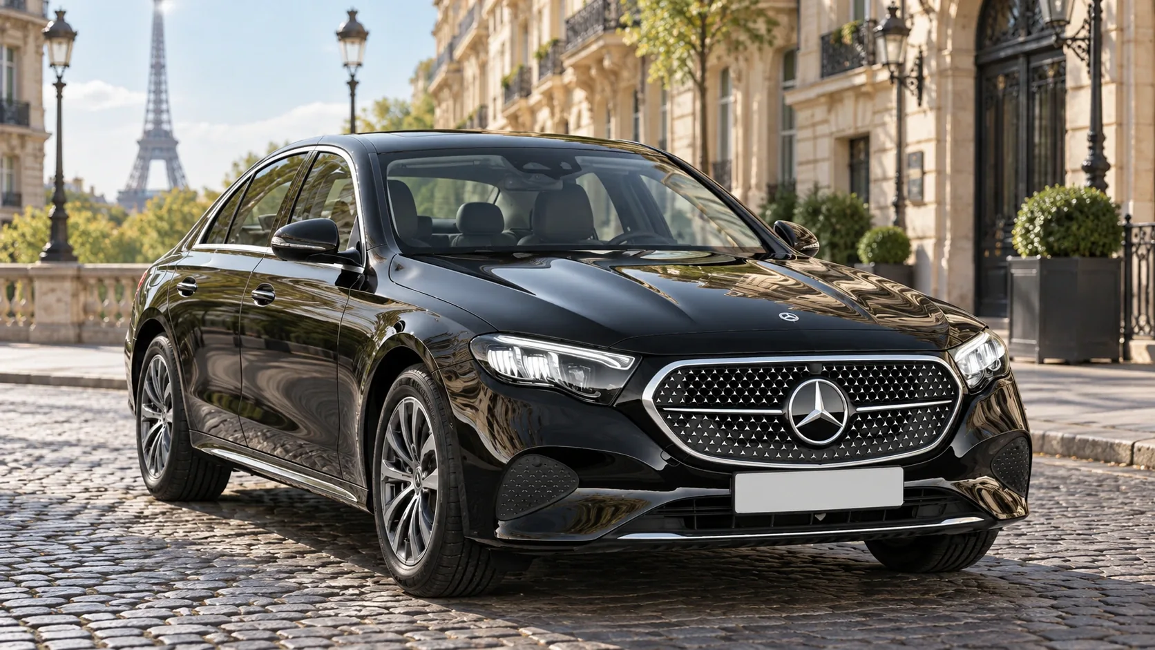 Mercedes-Benz E-Class executive sedan in black