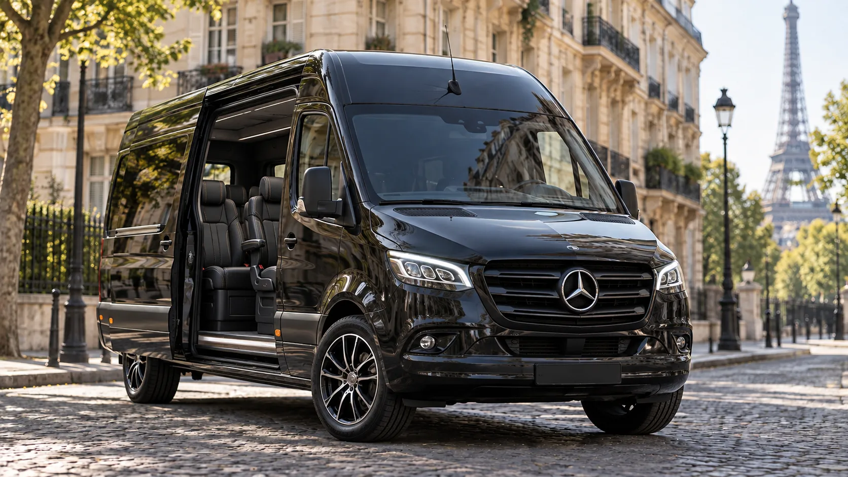 Mercedes Sprinter minibus for a wedding party in Paris