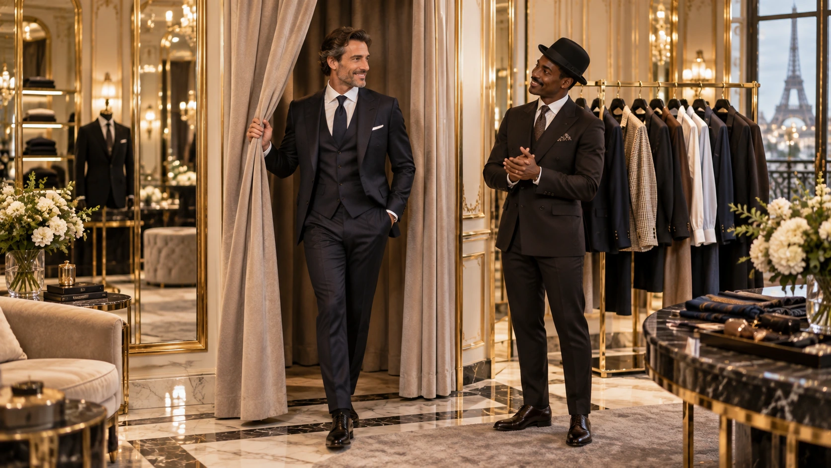 Luxury shopping on Avenue Montaigne in Paris